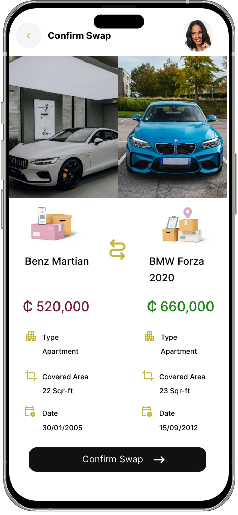 Swap Pro app dashboard